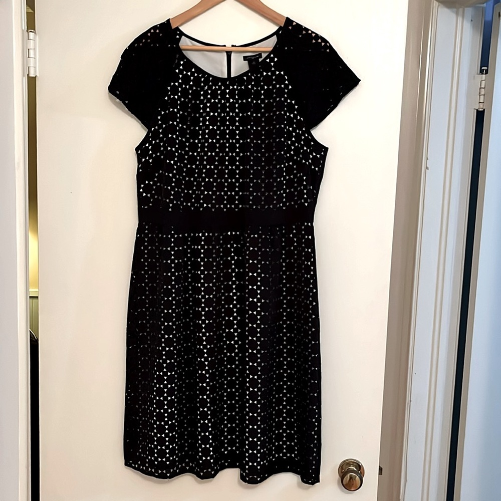 Size 12 Black Ann Taylor Eyelet Cocktail Dress